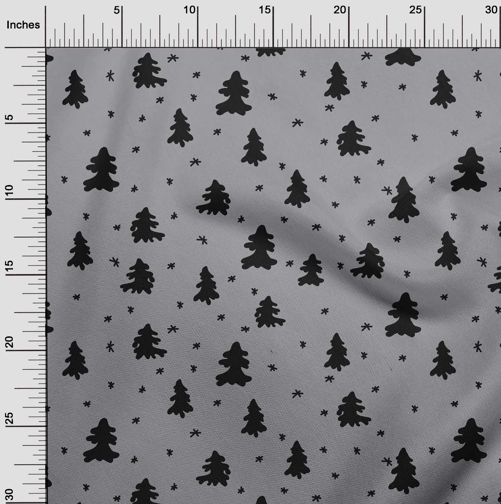 oneOone Хлопковый поплин, черная ткань, рождественская елка, одежда своими руками, стеганая ткань, набивная ткань, ярд 42 дюйма