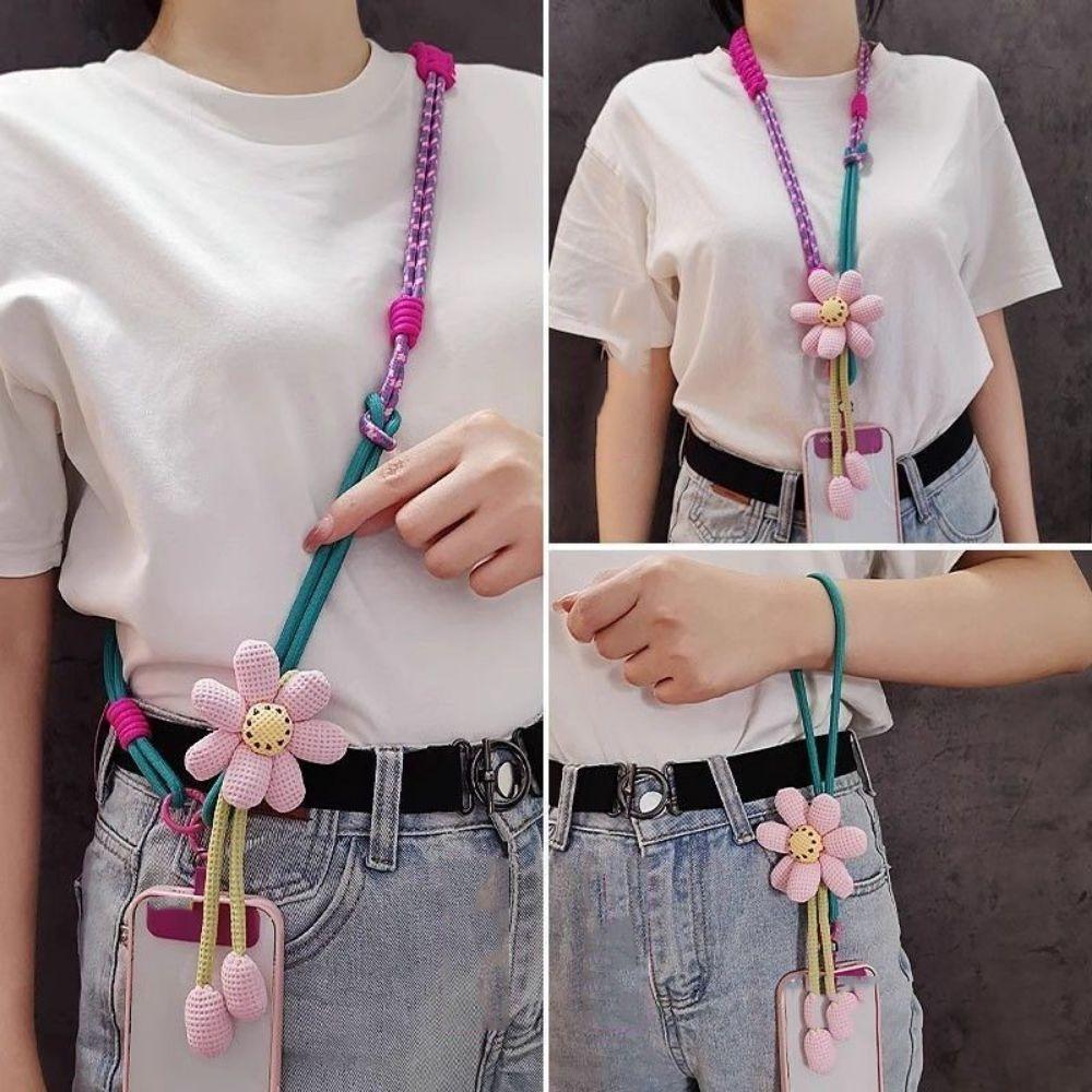 Detachable Crossbody Phone Strap Flower Phone Neck Straps Mobile Phone Lanyard Hanging Ornaments