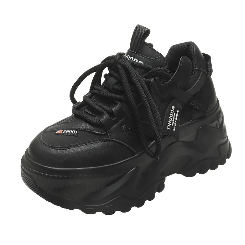 Модные осенние женские кроссовки, новые дышащие туфли на высокой платформе, женские, вулканизированные, повседневные, массивные кроссовки Zapatillas Mujer 8 см