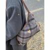 Зимняя студенческая шерстяная клетчатая сумка женская 2025 новая сумка-тоут повседневный рюкзак большой вместимости