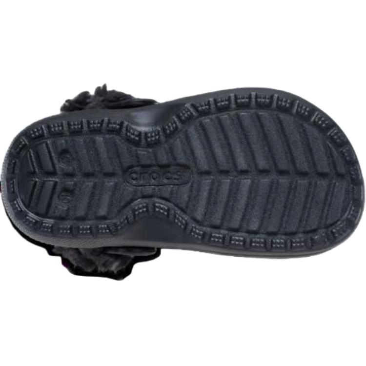 Crocs Классические клоги на флисовой подкладке Удобные Универсальные Поддержка Низкий верх Обувь для малышей Детские клоги Черный 212857-001