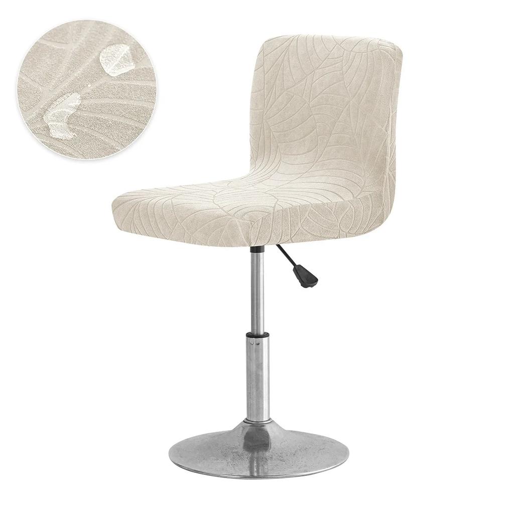 Stretchable Non Slip Bar Stool Cover Solid Short Back Seat Protector For Dining Chairs