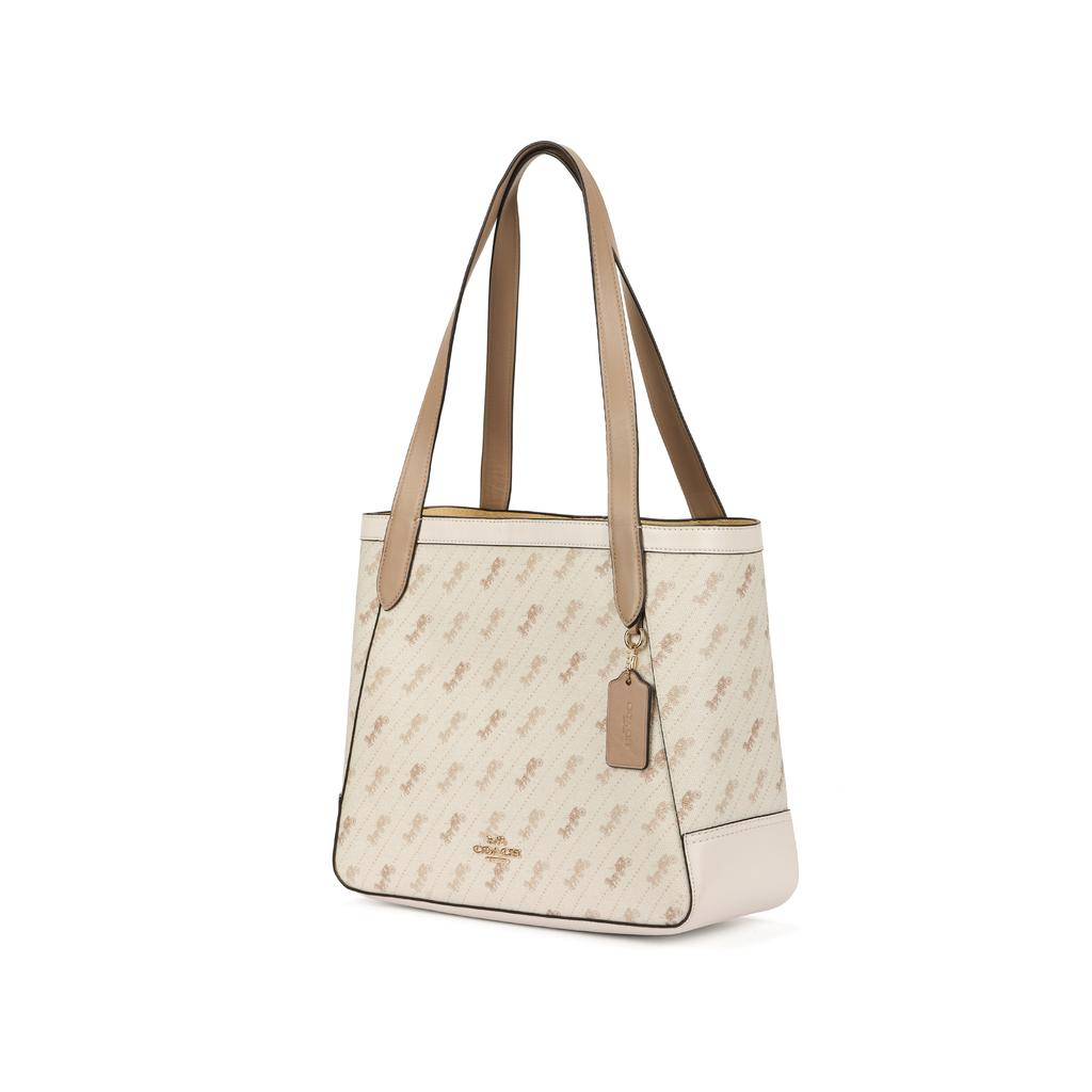 Coach Horse And Carriage 32 Dot Print Coated Canvas And Leather Tote Bag Women tote Off-white C4061-IMM6H
