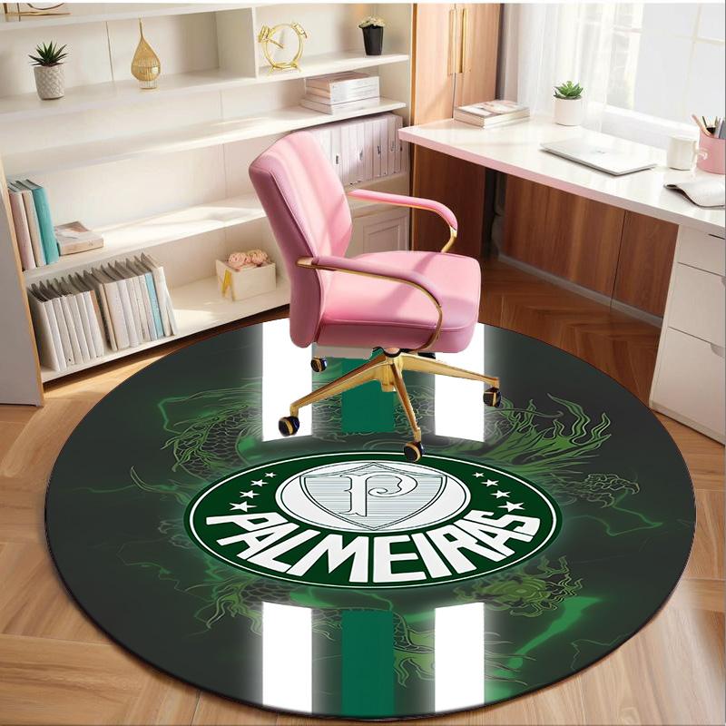 1PC round rug Green And White Passion Printed Round Area Rug ,Rug For Home Office, Round Chair Rug, Decorative Carpet Fan gifts Christmas gift