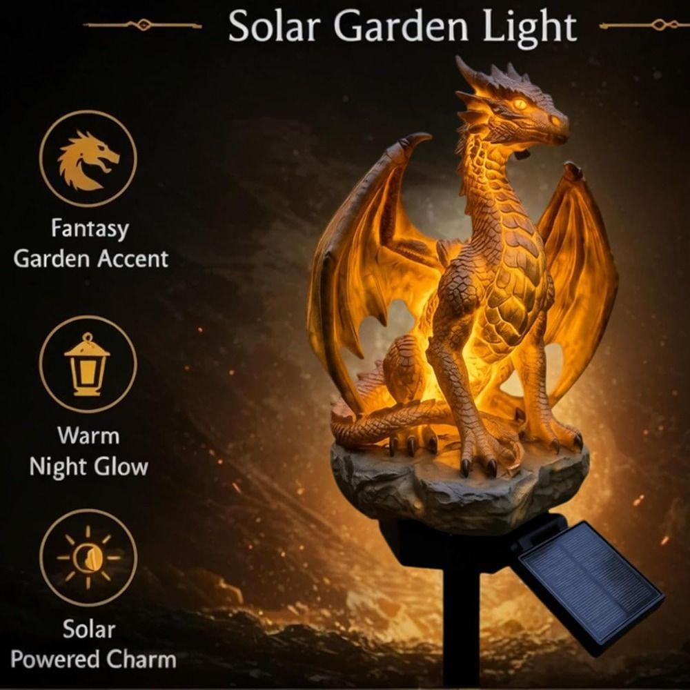 Solar Powered Solar Garden Light Dragon Shape Solar Stake Light Dragon Garden Light  Pathway Decor
