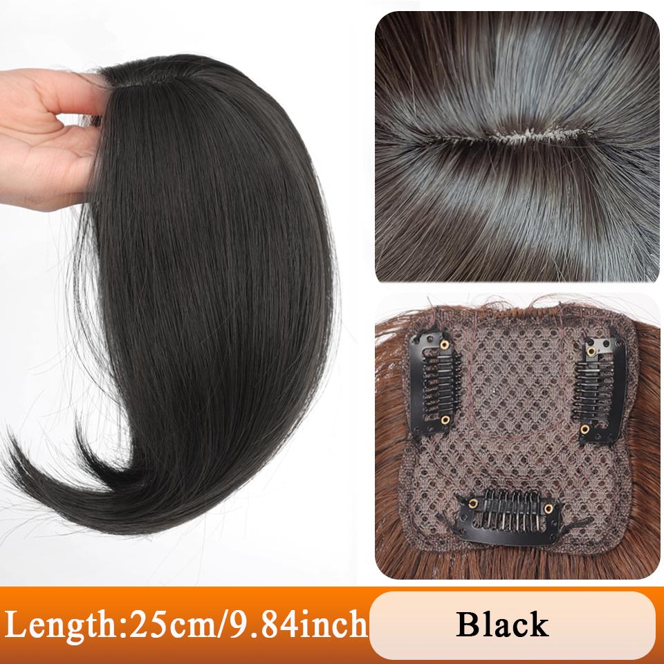 10-ДЮЙМОВЫЙ синтетический короткий прямой топпер на заколке для наращивания волос, натуральный пушистый топ, искусственная часть волос с заколкой для челки