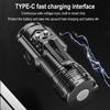 Three Eye Mini Flashlight Super Power Type-C Super Bright Flashlight Long-Range Powerful Flash Lights Portable Waterproof