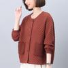 Women's Petite Loose Casual Round Neck Jacket for Middle-Aged & Elderly - Spring 2025