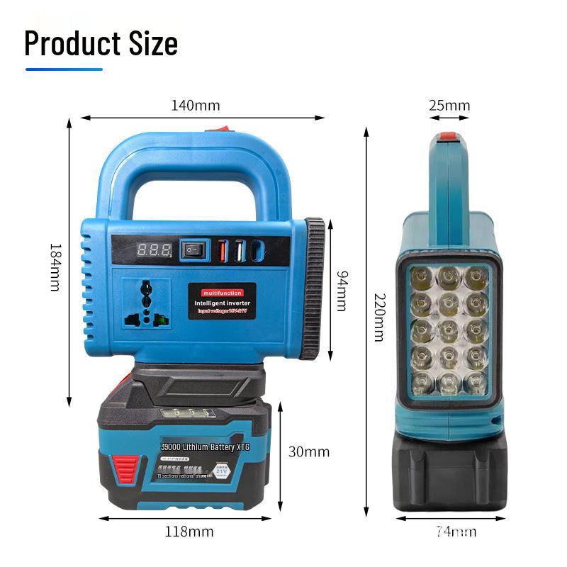 In-Stock 21V to AC220V Universal Lithium Battery Inverter with USB Charging for Emergency Power