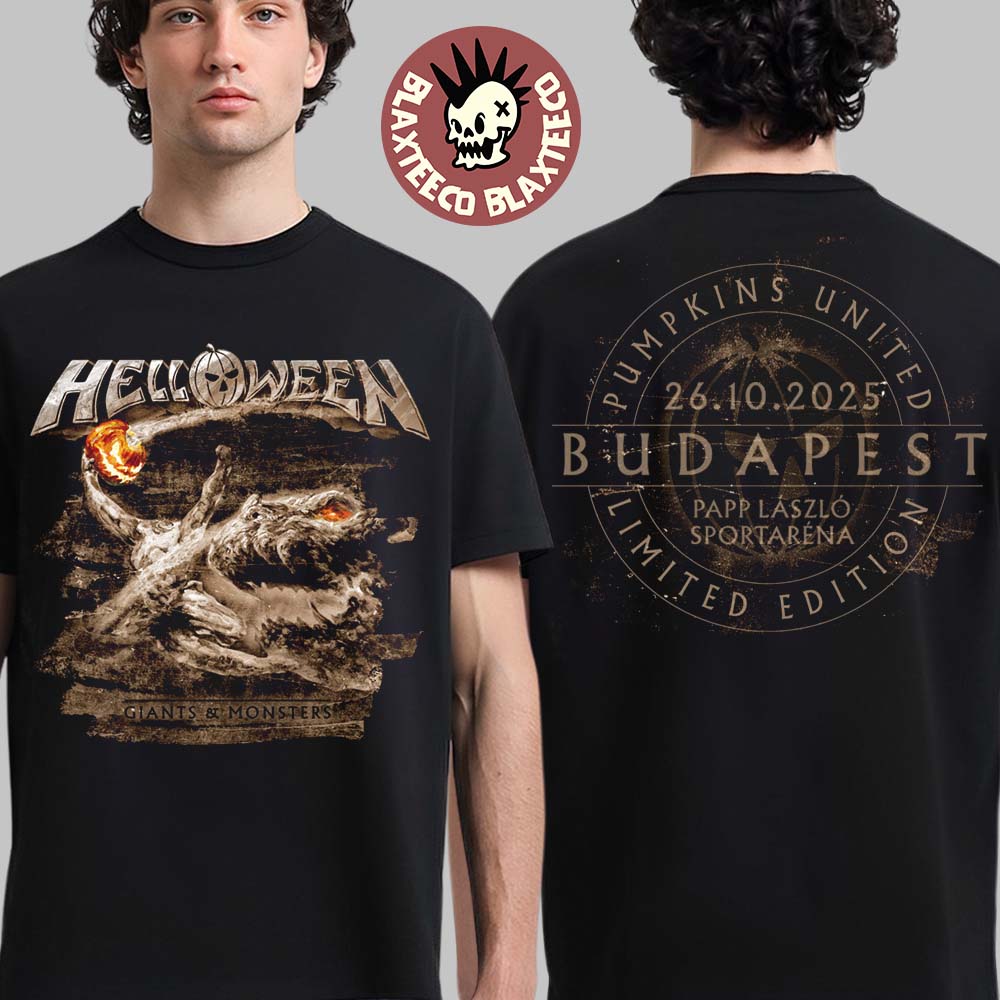 Helloween Giants And Monsters Tour 2025 Винтажная Оранжевая Тыква Будапешт В Pappa Laszlo Sportarena 26 Ноября 2025 Футболка
