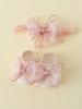 2 Pieces/Set Toddler Lace Bows Elastic Headband and Anti-Slip Cotton Socks, Newborn Baby Girls Socks Hairband Set Infant Headwear