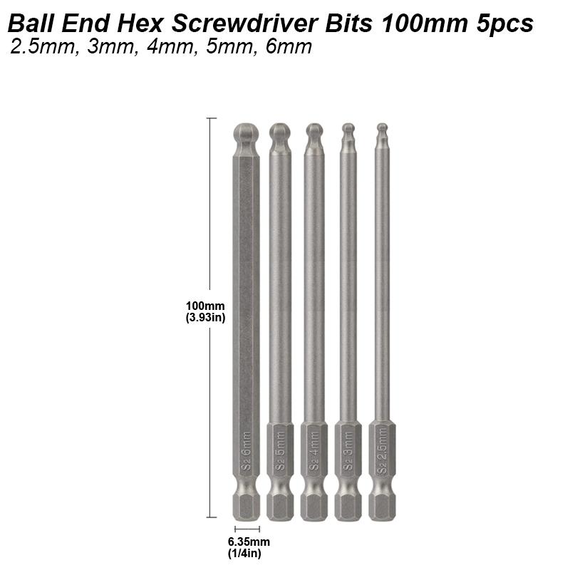 Набор шестигранных бит с шаровым наконечником, магнитная шестигранная головка, шестигранный ключ, метрическая отвертка, адаптер для сверла, прецизионный инструмент