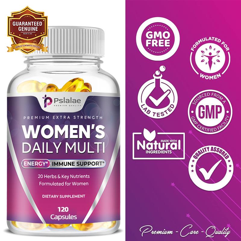 Womens Multivitamin, Daily Multi for Women with Vitamin A, C, D, E, B6, B12, Zinc & Calcium, Energy & Immune Support, Anti-Hair Loss Skin Repair