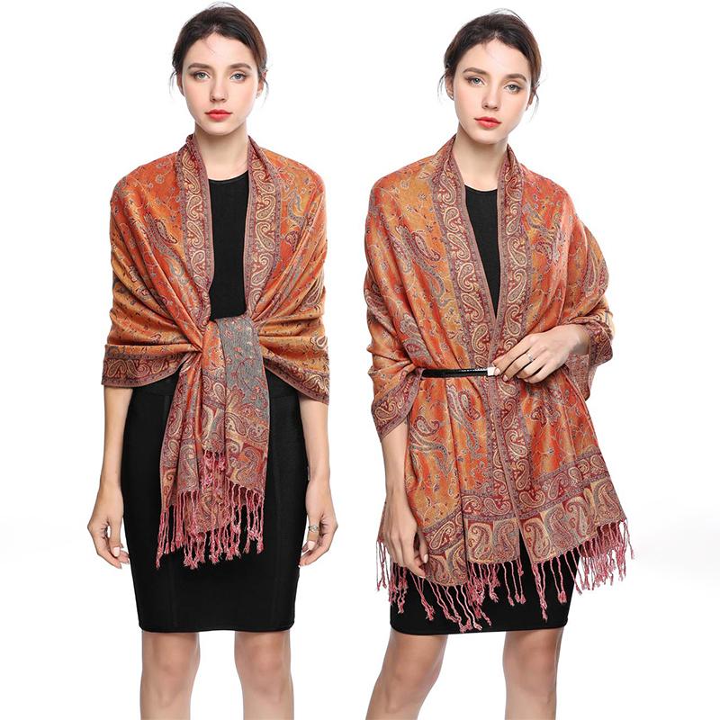 Luxury Brand Autumn Cashmere Jersey Shawl Womens Scarf Warm Winter Scarf Design Printed Womens Muslim Cotton Shawl Scarf