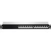 Patch Panel - 16-PORT - CAT6A - Shielded - Ethernet - Black