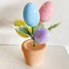 Easter Egg Bonsai Colorful Simulated Easter Egg Potted Plant DIY Foam Bunny Eggs for Home Party Decoration