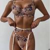 Многоцветный вышитый европейский и американский сексуальный соблазнительный комплект нижнего белья