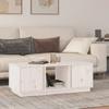 Coffee Table, White, 110x50x40 Cm, Solid Pine Wood
