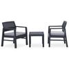 VidaXL Garden Lounge Set 3 Pcs with Cushions Plastic Grey