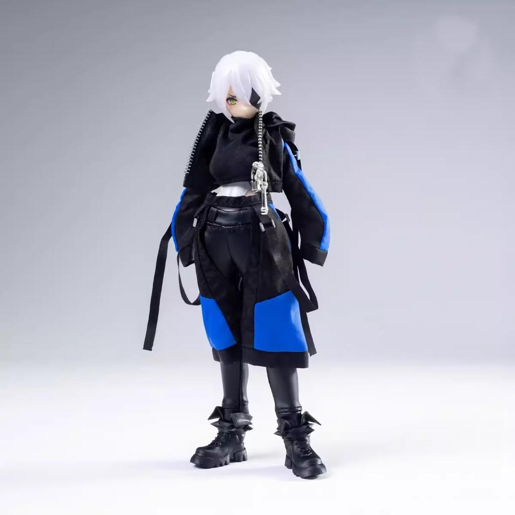 112 Милый набор, повседневный набор Масштаб 112 Одежда для фигурок масштаба 112. 112 фигурка Девушка-машина Бронированная девушка Панк-стиль в стиле хакера (голова и