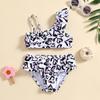 Printli Bintli Qizlar Bolalar Suzish Kiyimi Yozgi Plyaj Bolalar Suzish Kiyimi Biquini Infantil Cho'milish Kiyimi Bolalar Qizlar Bikini To'plami