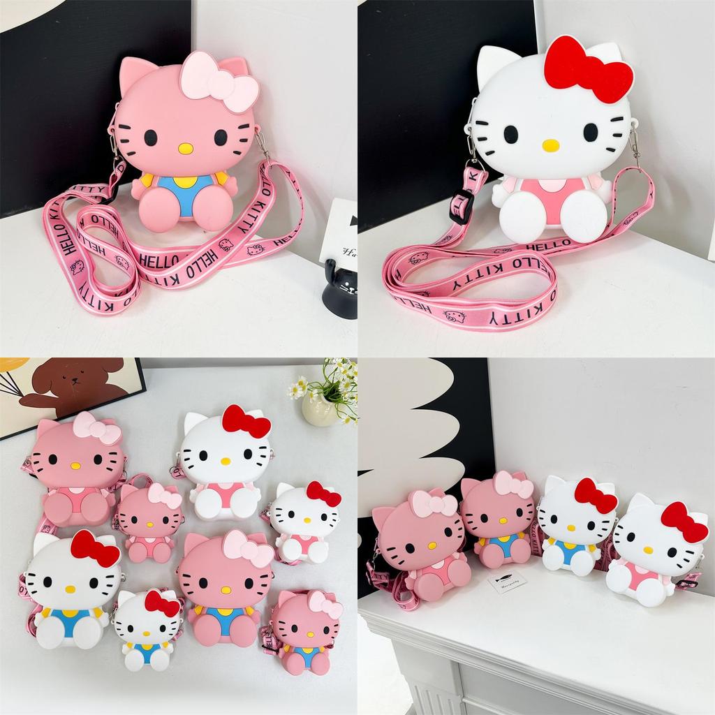 Hello Kitty Mini Silicone Coin Purse With Zipper For Kids And Girls