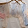 Shawl with Camisole Skirt and Outer Cover, Chiffon Cardigan, Women's Summer Student Sun Protection Jacket, Short Style