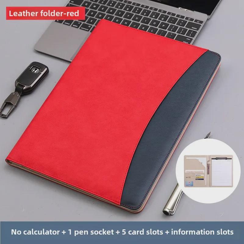 Многофункциональная кожаная папка-органайзер формата А4 для менеджера с калькулятором