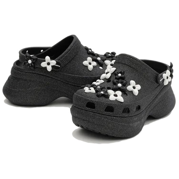 SMFK x Crocs Маленький Кит Удобные и Универсальные Обувь с Отверстиями Женские Черные