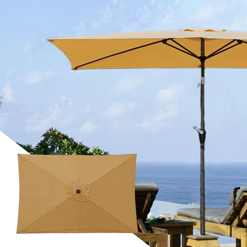 Replacement Umbrella Canopy 6.6X10 Ft Square Outdoor Shade Canopy Cover UV Protection Shade Waterproof Parasol Top Cover