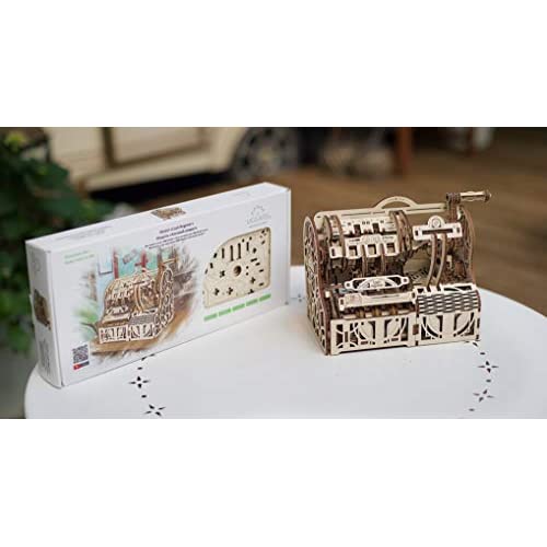 UGEARS 3D Puzzles Wooden Box - DIY Cash Register with Money Box - Exclusive Wooden Model Kits for Adults To Build