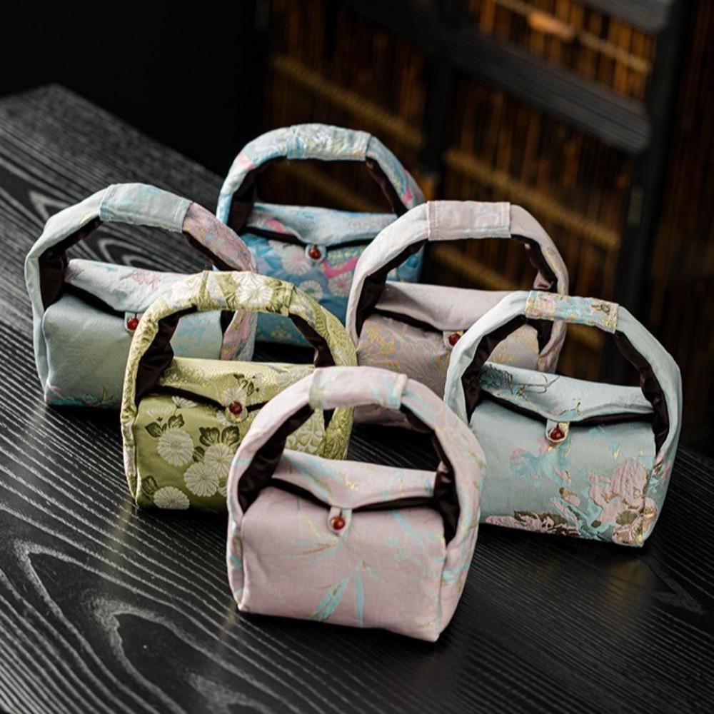 Сумка для хранения старинной чайной чашки, многофункциональная, для чайника, ручная сумка, чайный сервиз, чайный пакетик для улицы