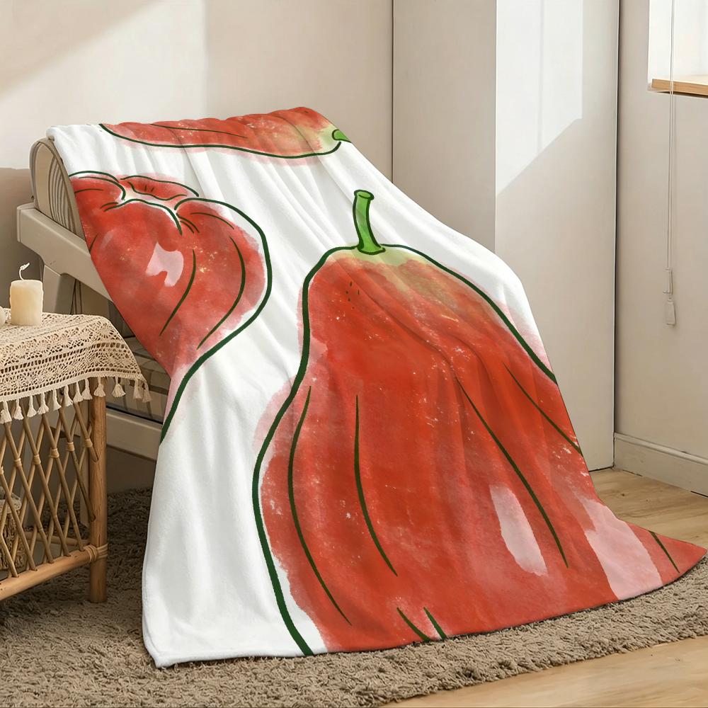 fruit cute Throw Lightweight 240g Flannel Blanket Soft Skin-friendly for Summer Cooling