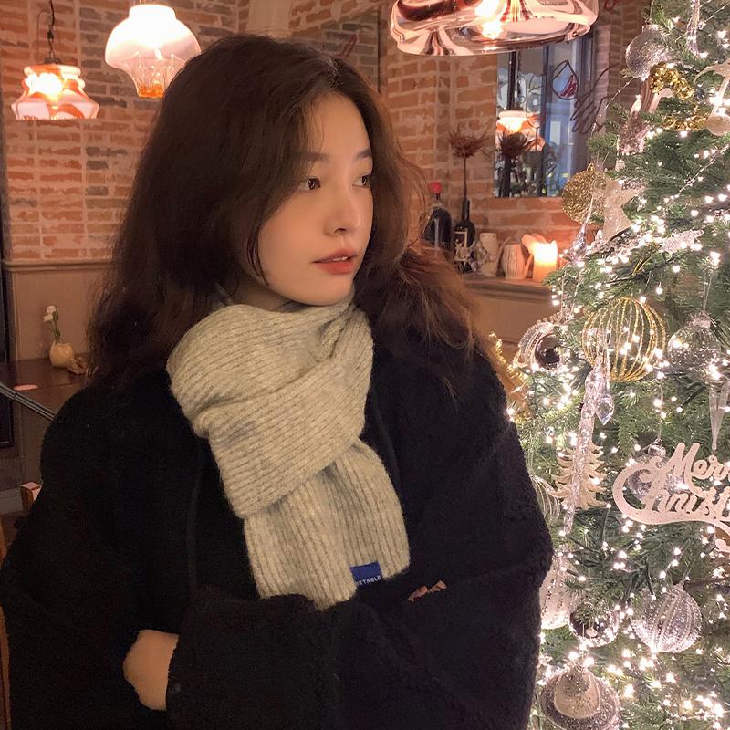 Короткий шарф-крест для женщин Зимний теплый шерстяной вязаный шарф Студенческий корейский стиль Парный стиль На все случаи жизни