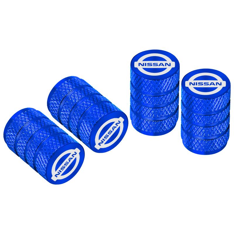 4Pcs/Set Tire Valve Caps, Premium Metal Rubber Seal Tire Valve Stem Cap fit for Nissan X-trail Qashqai Note Juke Sentra Patrol