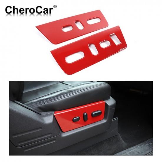 for 09-14 Ford F150 Raptor Seat Adjust Button Panel Frame Trim Cover Decor Red