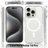 For iPhone 16 Pro Magnetic Case Scratch-Resistant TPU+PC Crystal Clear Phone Cover