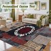 Crystal Velvet Square Rug Custom NameRed Hot Chili Peppers Pattern Non Slip Home Floor Decor Rug