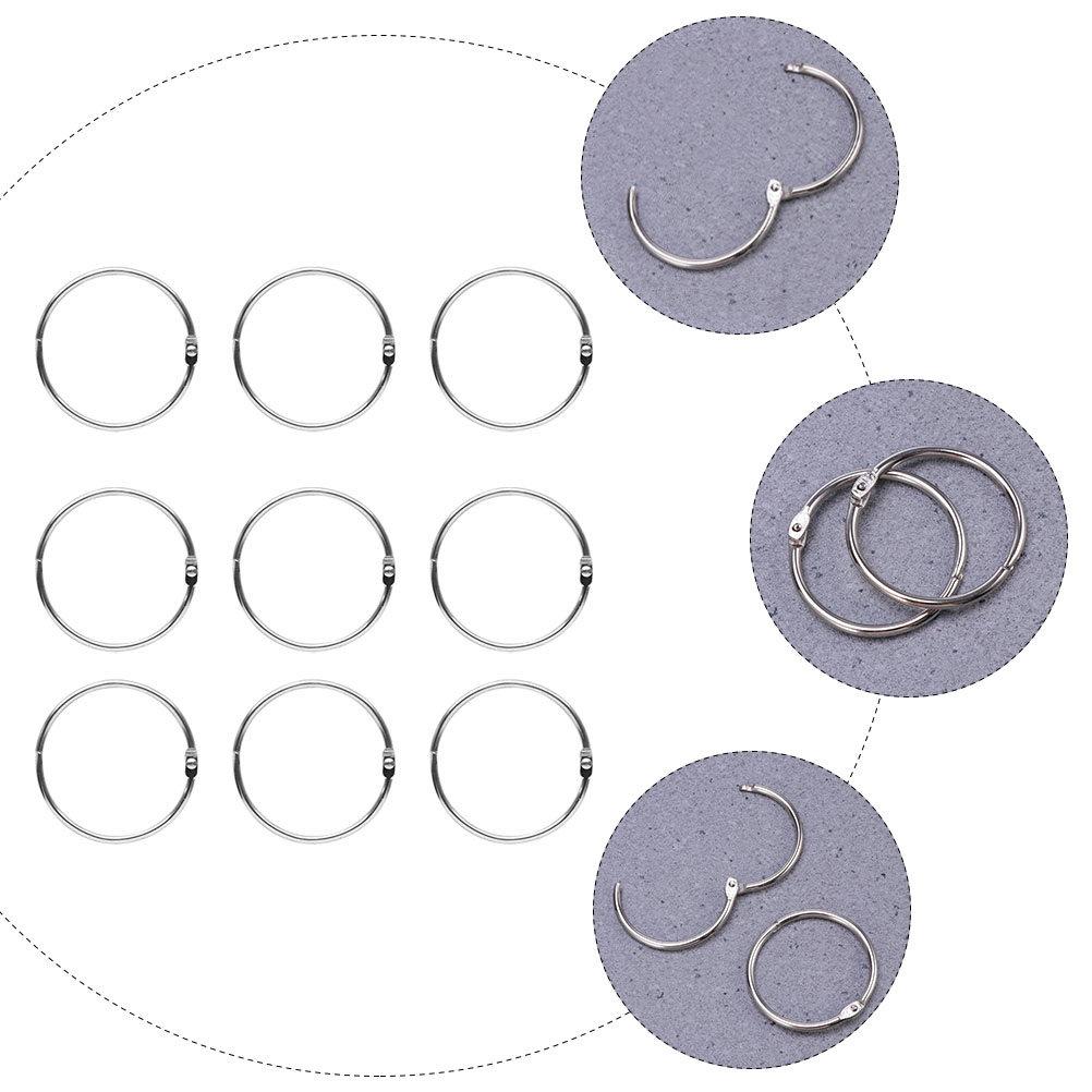 1Set Binder Rings Metal Loose Leaf Rings 3cm Electroplated for DIY Books Scrapbooks Photo Albums Key Chains