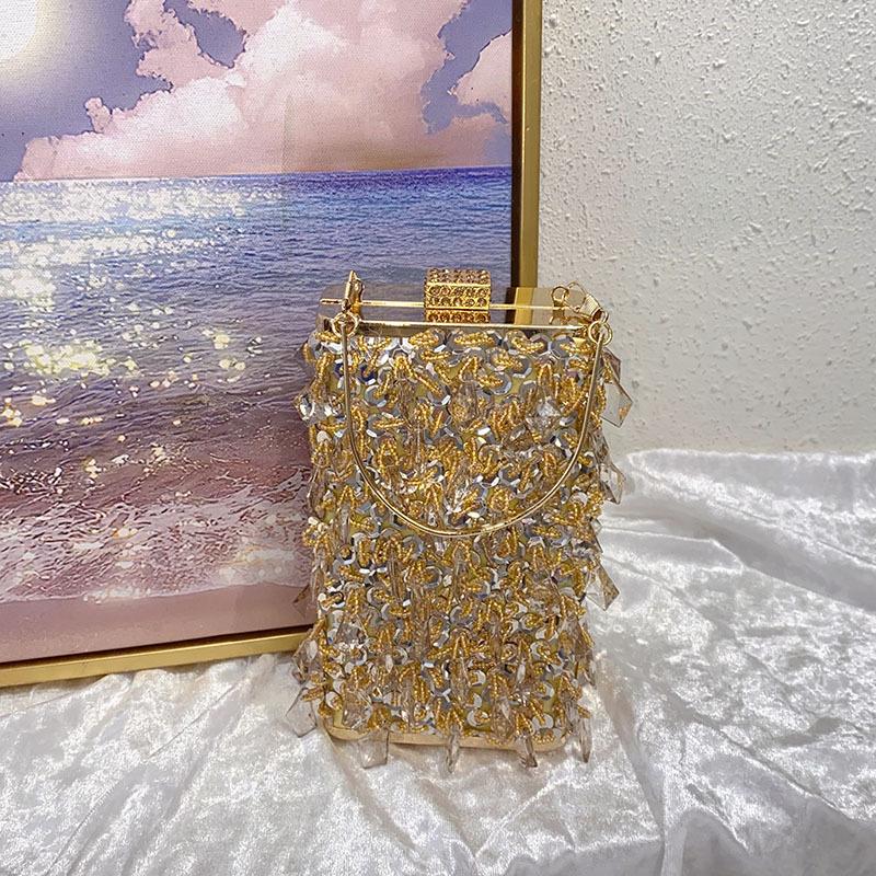Элегантная ретро-сумка-коробка с пайетками и бисером - универсальная вечерняя сумка-переноска и сумка через плечо для женщин