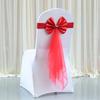 6pcs Elastic Chair Ties Spandex Chair Sashes Bows Stretchable Chair Sash Bows for Reception and Ceremony Decorations