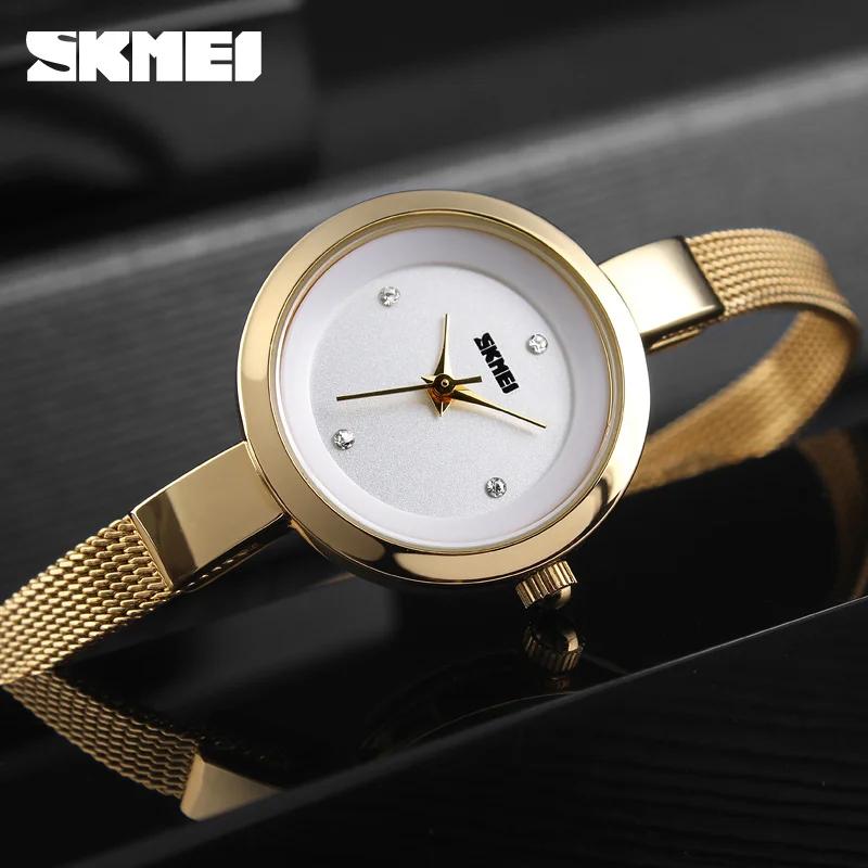 SKMEI 1390 Luxury Elegant Quartz Watch for Women Sport Waterproof Girl Bracelet Woman Wristwatches Ladies Gift 1410 Montre Femme