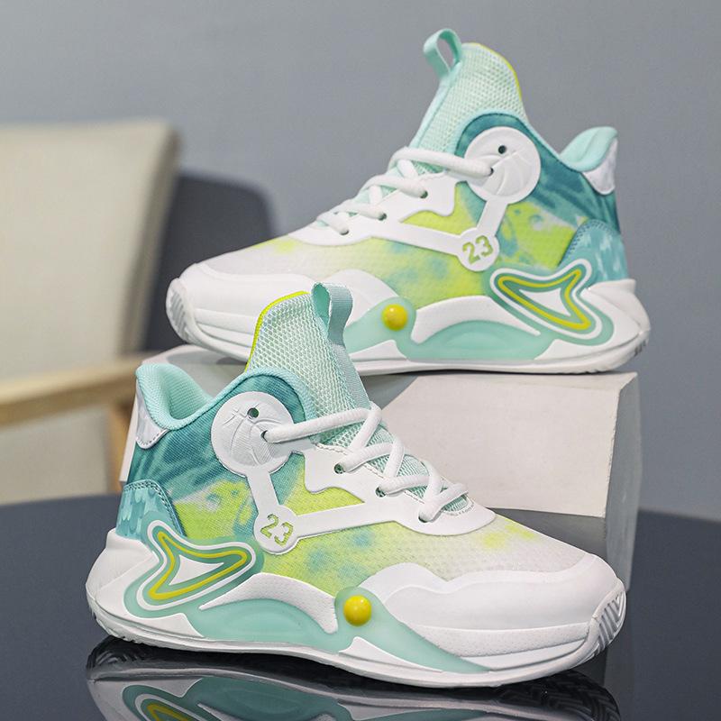 Детские баскетбольные кроссовки Мальчиковые весенне-летние новые сетчатые дышащие спортивные кроссовки для девочек Износостойкие практичные нескользящие кроссовки