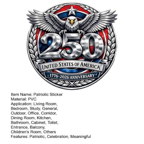 Наклейка Флаг США к 250-летию Патриотическая 1776-2026 250 Лет Америка Автомобильный Декаль Независимость