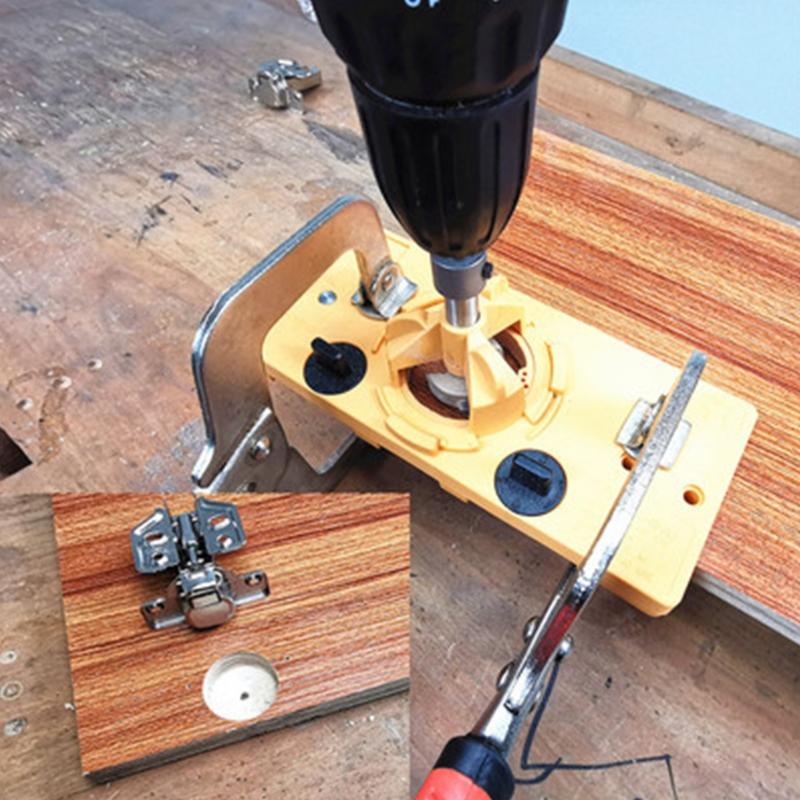 Сверлильный кондуктор для петель 15-35 мм, Сверло-коронка, Пробойник, Локатор, Направляющая для сверления отверстий, Фреза, для установки дверцы шкафа