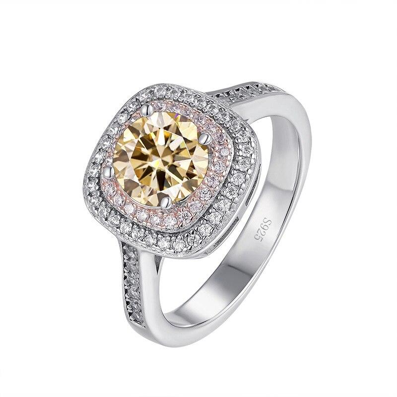 BagueRingen 1 Carat Moissanite Diamond Ring For Engagement Wedding Women's S925 Sterling Silver Jewelry Square Shaped Design Gift