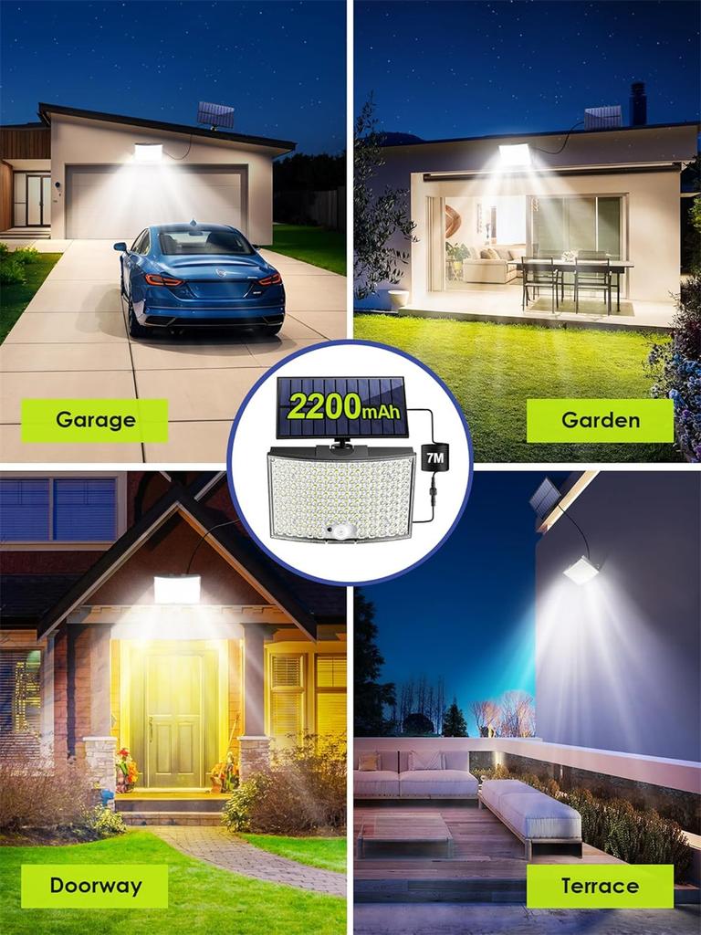 128 LED Split Solar Motion Sensor Outdoor Lights, IP65 Waterproof Outside Solar Flood Lights, Solar Powered Security Spot Light