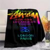 Фланелевое одеяло с принтом Stussy Покрывало для спальни Покрывало для дивана Покрывало для кемпинга Теплое одеяло Подарки для семьи и друзей(MJ075)