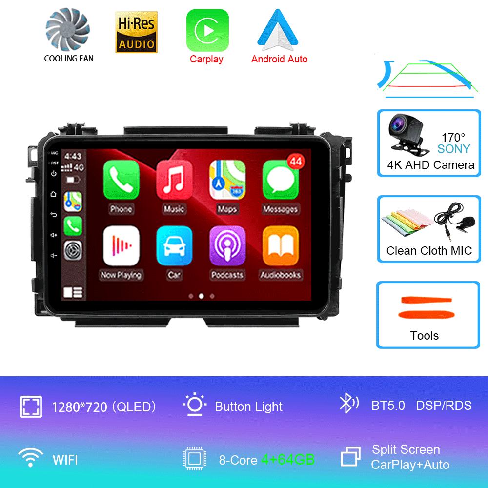 Для Honda Vezel HR-V HRV HR V XRV 2012-2019 Автомагнитола Android 14 Carplay Мультимедийный плеер Авторадио GPS Стерео 2din Головное устройство