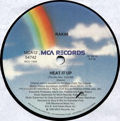 12-дюймовая пластинка RAKIM - Heat It Up MCA1254742 MCA Records 1993 US Рэп и хип-хоп/R&B Б/У